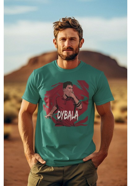 Paulo Dybala Forma Futbol Tisort Kadın Erkek T-Shirt Mavi Basic Tişört