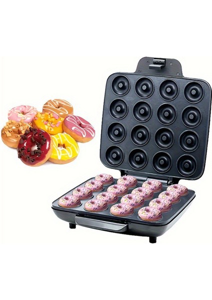 Mini Donut Makinesi 16 Delikli Donut Makinesi Çocuk Dostu Kahvaltı Için Mini Krep Makinesi Makinesi Kahvaltı Için Us Plug (Yurt Dışından)