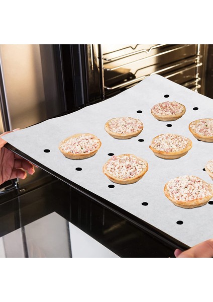 Hava Fritözü Parşömen Kağıdı, 100 Adet Delikli Hava Fritözü Astar Levhaları 2 Adet Yapışmaz Mat ile Tost Makinesi Pişirme (Yurt Dışından)