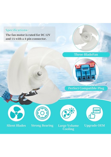 EAU63103302 Lg Kenmore Için Buzdolabı Kondansatör Fan Motoru Montajı AP6235485 4509126 Buzdolabı Fan Motoru DC12V'YI Değiştirir (Yurt Dışından) modelleri