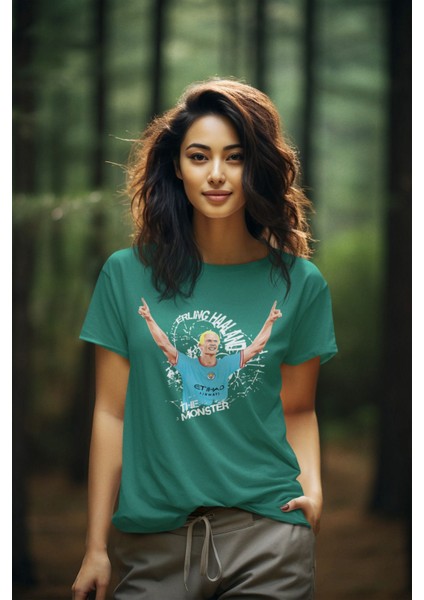 Erling Haaland 9 Numara Forma Fotograf Baskılı Unisex Regular Fit Tişört T-Shirt fiyatları