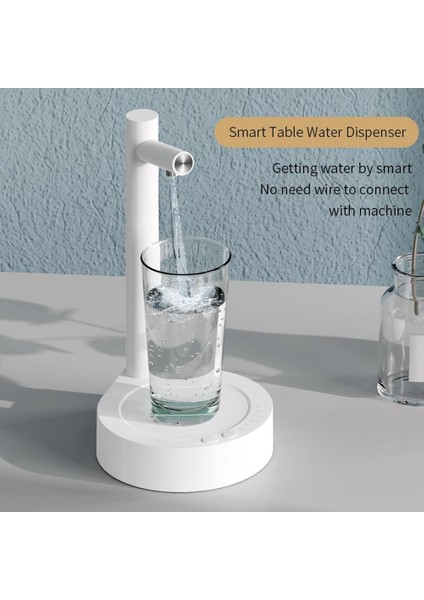 Taşınabilir Masaüstü Elektrikli Su Sebili Su Şişesi Namlulu Galon Pompa USB Şarj Otomatik 6 Dişli Ev Beyaz (Yurt Dışından) fiyatları