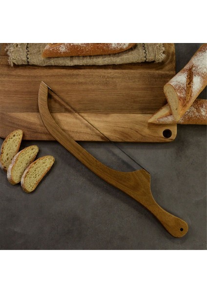 Ekmek Testeresi Sandviç Dilimleyici Tost Testeresi Ev Yapımı Ekmek Için Bükülmeye Karşı Dayanıklı Ahşap Ekmek Kesici (Yurt Dışından)