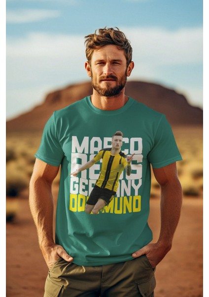 Marco Reus 11 Numara Forma Fotograf Baskılı Unisex Regular Fit Tişört T-Shirt