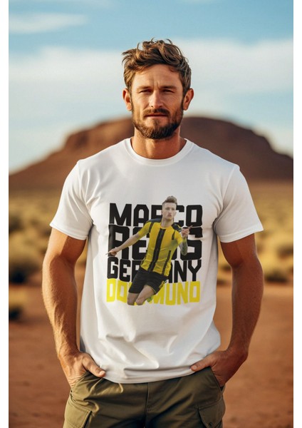 Marco Reus 11 Numara Forma Fotograf Baskılı Unisex Regular Fit Tişört T-Shirt