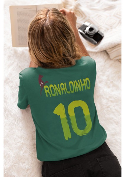 Biy Store Ronaldinho Brezilya Milli Takım  Forma Futbol Tisort Kadın Erkek Unisex T-Shirt Siyah Tişört