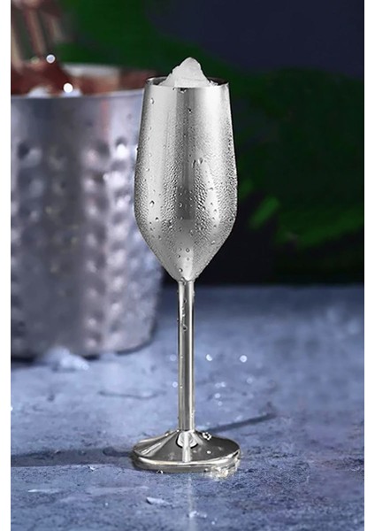 Paslanmaz Çelik 210 Ml. Şampanya Şarap Bardağı Kadeh CIN330BY