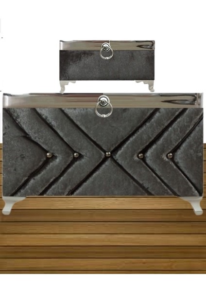 Sonem Sandık Gelin Damat Bohça Nişan Sandığı 2'li 0323