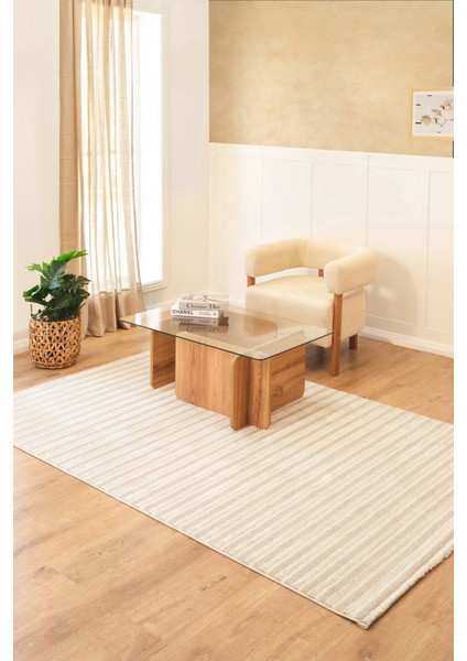 7/24 Sahara Emma Bej 120x180 cm Salon Mutfak Halısı Yolluk Kilim