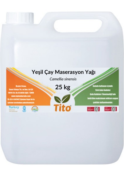 Yeşil Çay Maserasyon Yağı Camellia Sinensis 25 kg