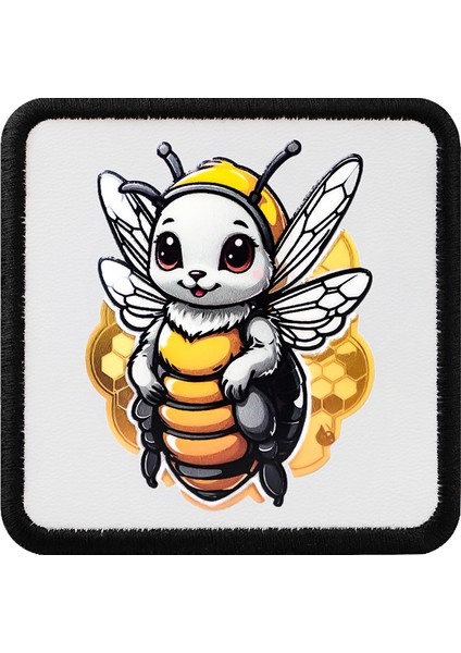 V1 Arı - 1bs Kod Logolu Unisex Beyaz-Siyah Çocuk Bench (Patch)