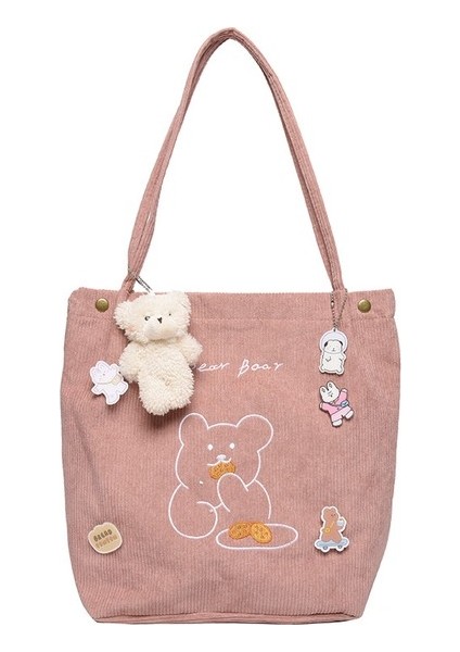 Sevimli Ayı Omuz Kanvas Çanta (Yurt Dışından)