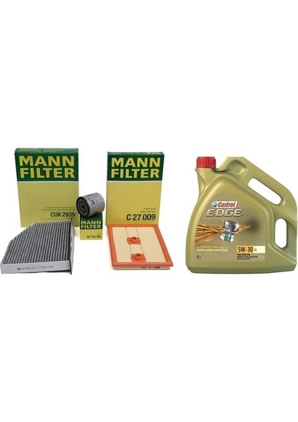 Volkswagen Jetta 1.2 Tsı Bluemotion Periyodik Bakım Filtre Seti Castrol 5W-30 Ll 4 Litre Motor Yağlı Mann Marka