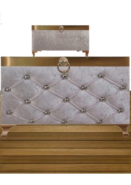 Sonem Sandık Gelin Damat Bohça Nişan Sandığı 2'li 0434