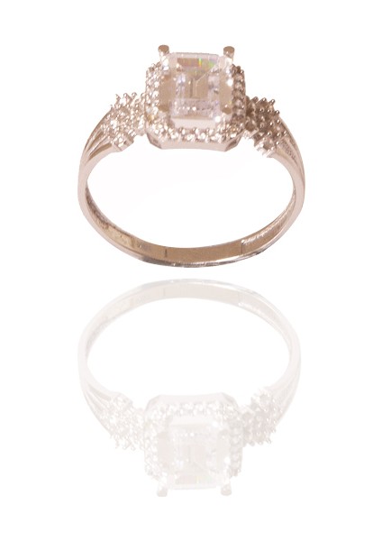 14 Ayar Beyaz Altın Baget Yüzük fiyatları