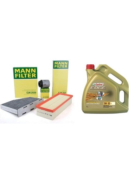 Volkswagen Passat 1.4 Tsı Bluemotion 160 Bg Periyodik Bakım Filtre Seti Mann Marka Castrol Yağlı