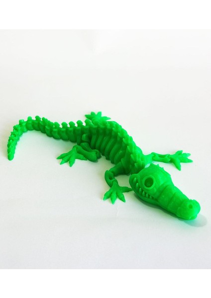 3D Hareketli İskelet Timsah Figürlü Oyuncak - Neon Yeşil fırsatları