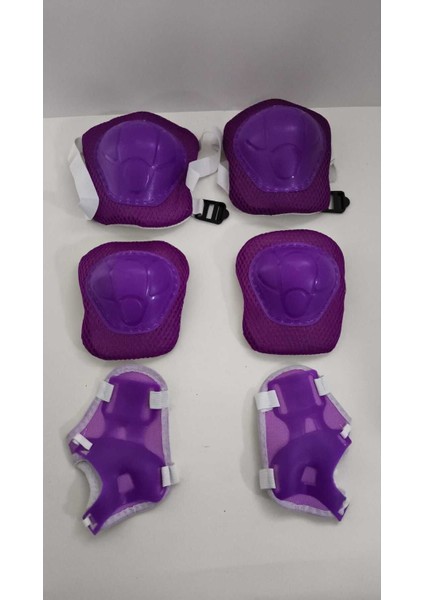 Çocuk Koruyucu Set Dizlik Dirseklik Bileklik 6 Parça Paten Scooter Bisiklet Kaykay Koruyucu Mor Renk fırsatları
