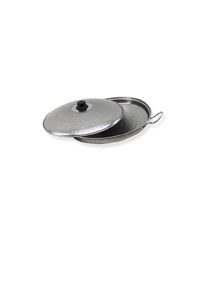 Krom Sac Kapkalı Büyük Boy Kavurma Sacı 40CM