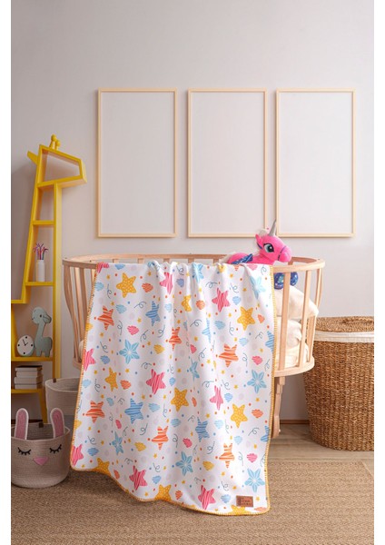 Polar Baskılı Bebek Battaniyesi 85X110 cm Yıldızlar