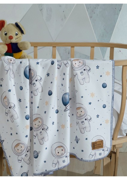 Polar Baskılı Bebek Battaniyesi 85X110 cm Astronot