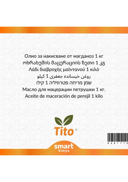 Maydanoz Maserasyon Yağı Petroselinum 1 kg fiyatları
