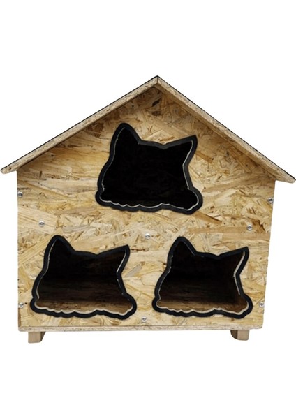 Kedi Evi Dış Ortam Uygun Ahşap Kedi Evi Osb 58X58X40 cm fiyatları