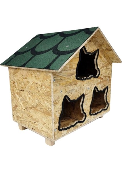 Kedi Evi Dış Ortam Uygun Ahşap Kedi Evi Osb 58X58X40 cm modelleri