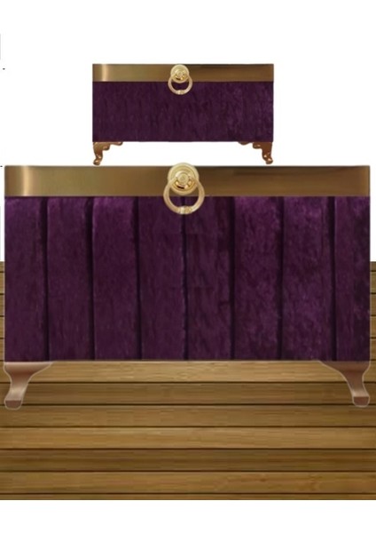 Sonem Sandık Gelin Damat Bohça Nişan Sandığı 2'li 0440