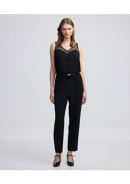 Nervürlü Cigarette Fit Pantolon