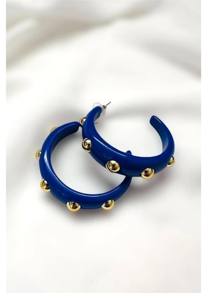 Akrilik Zımbalı Halka Küpe