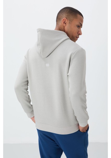 Taş Pamuklu Kalın Içi Tüylü Yumuşak Dokulu Comfort Fit Nakışlı Erkek Sweatshirt - 88419
