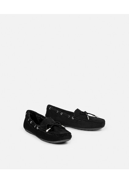 Pelüş Garnili Fiyonklu Loafer