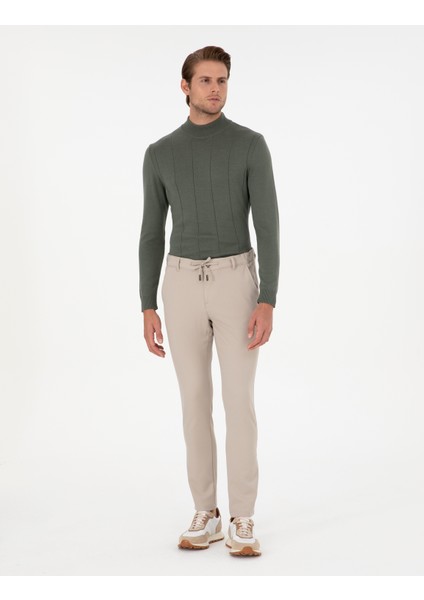 Erkek Bej Slim Fit Kanvas Pantolon 50295934-Vr011