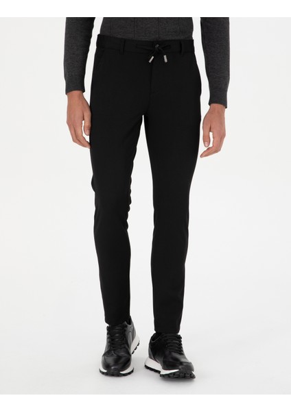 Erkek Siyah Slim Fit Jogger Kanvas Pantolon 50295934-VR046 fiyatları