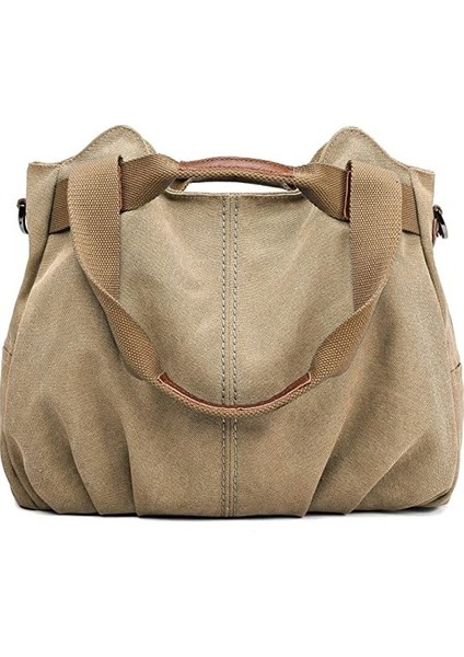Kadın Günlük Vintage Kanvas Üst Saplı Omuz Çantası (Yurt Dışından)