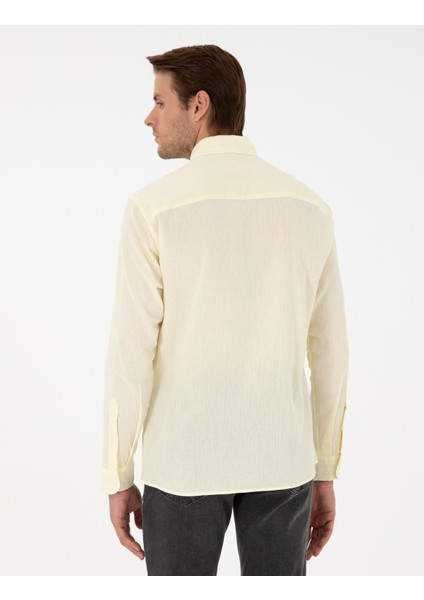 Erkek Limon Regular Fit Uzun Kollu Gömlek 50286086-VR035