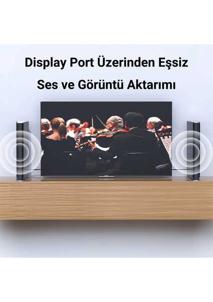 4K/60Hz 2K/165Hz Displayport 1.2 Kablo 3 Metre