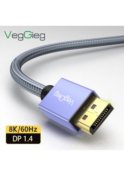 8K/60Hz 4K/165Hz 2K/240Hz Displayport 1.4 Kablo 3 Metre