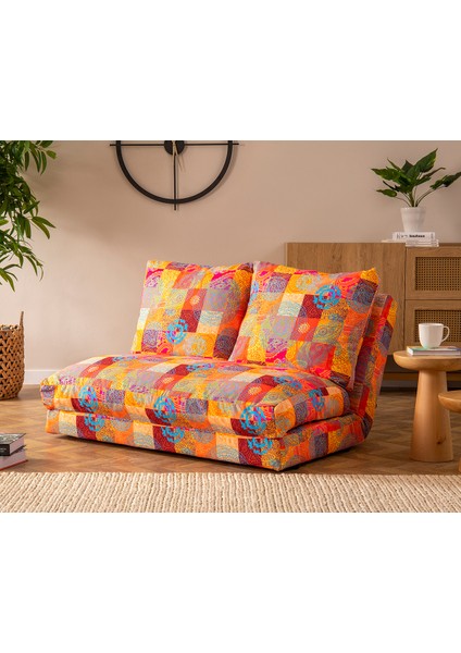 Taida İkili Katlanır Yataklı Uzanma Koltuğu Patchwork