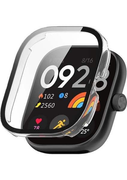 Xiaomi Redmi Watch 4 Uyumlu Cam Ekran Koruyucu ve Kasa 360 Tam Koruma Kılıf Kapak