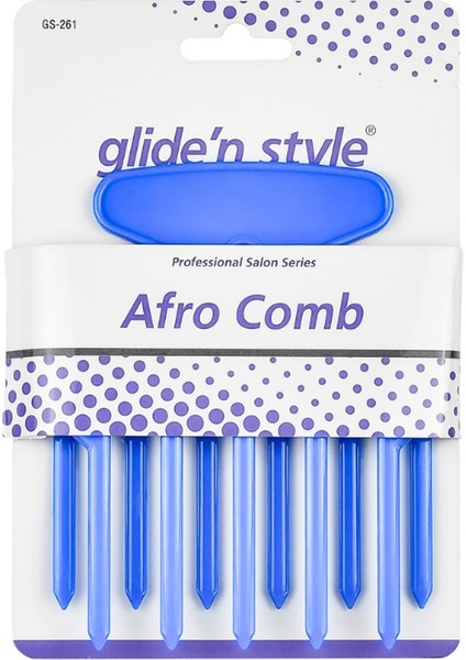 Gliden Style Afro Comb - Perma Tarağı Mavi