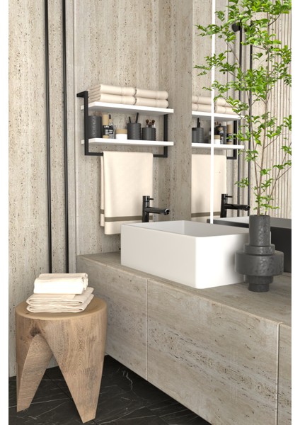 2 Katlı Havluluk ve Kitaplık Aksesuar Rafı Çok Amaçlı - Duvara Kolay Monte Edilir, Ev, Banyo, Mutfak Düzenleyici modelleri