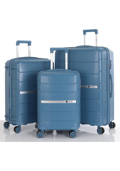 V366 Polipropilen Üçlü Valiz Seti Sky Blue
