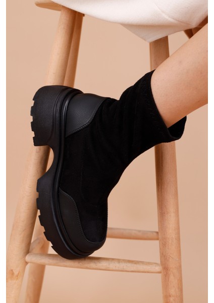 Honor Kadın Süet Dalgıç Kalın Topuklu Siyah Bot fiyatları