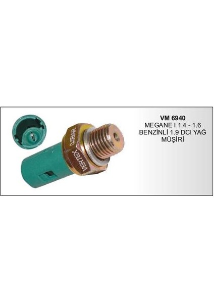 Yağ Müşürü Ym. Clio 2-3 Kangoo Laguna 2 Master 2 Megane 2-3 Trafic 2 Primera P12 0,3 Bar 8200026650 VM6940