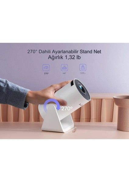 Android 11.0 Sistem 180° Projeksiyon Açısı Android Sürümü Uzaktan Kumandalı Projeksiyon Cihazı