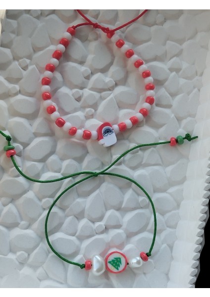 Yılbaşı Figürlü Boncuk ve Ip 2'li Bileklik fiyatları