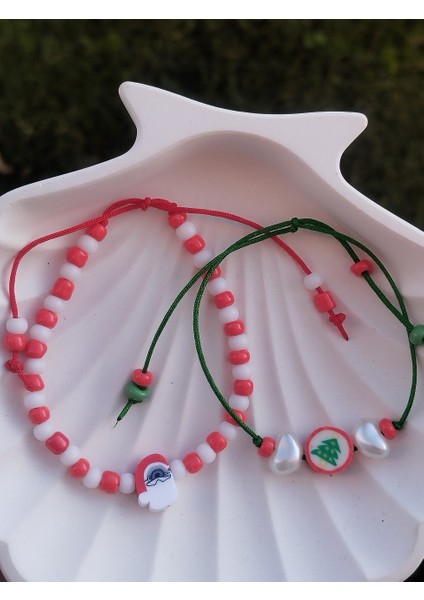 Yılbaşı Figürlü Boncuk ve Ip 2'li Bileklik modelleri
