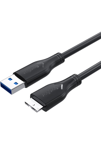 Veggieg USB 3.0 Micro B Şarj ve Data HDD Kablosu 1.5 Metre